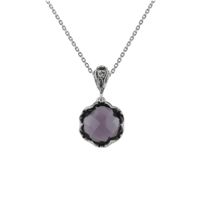Amethyst Gemstone Pendant Necklace with 925 Sterling Silver Chain #3