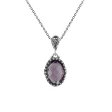 Amethyst Gemstone Pendant Necklace with 925 Sterling Silver Filigree Detailed Chain #2