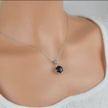 Amethyst Gemstone Sterling Silver Pendant Necklace with 925 Sterling Silver Chain #3
