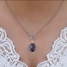 Amethyst Pendant Necklace on Silver Chain