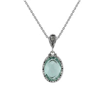 Aquamarine Gemstone Pendant Necklace with 925 Sterling Silver Chain