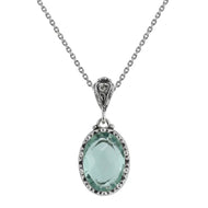 Aquamarine Gemstone Pendant Necklace with 925 Sterling Silver Chain