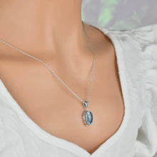 Blue Topaz  Pendant Necklace with 925 Sterling Silver Chain