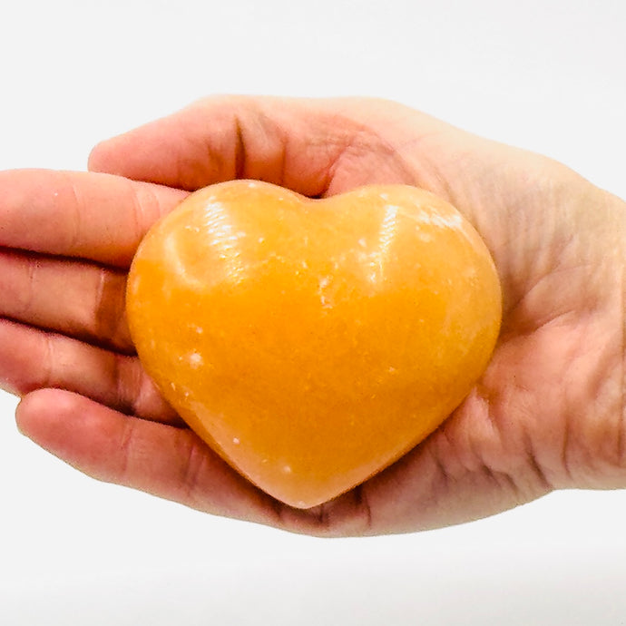 Orange Calcite Heart