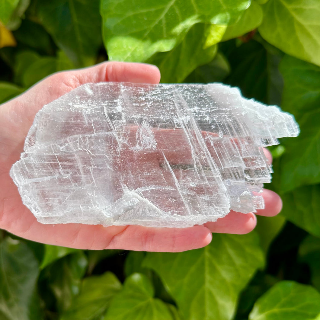 selenite, selenite raw, glitter mountain selenite, mindful mystic crystals