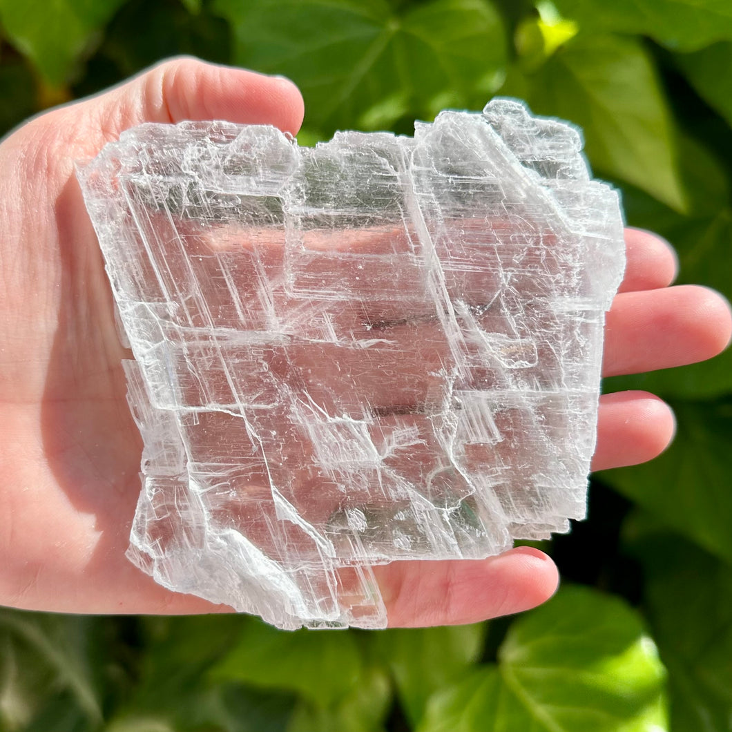 selenite, selenite raw, glitter mountain selenite, mindful mystic crystals