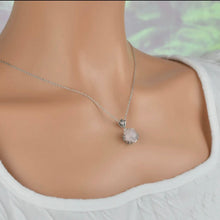 Rose Quartz Sterling Silver Pendant Necklace with 925 Sterling Silver Chain