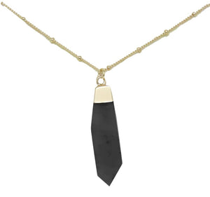 Black Onyx & Gold Pendant Necklace